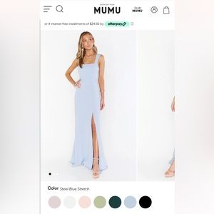 Show Me Your Mumu Paris Gown, small, steel blue stretch